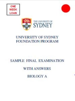 cover image of Biology A University of Sydney Foundation Program Sample Final Exam with Answers